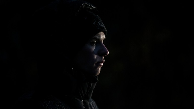 Eagle-eyed: Joseph O'Brien observes his string in morning darkness