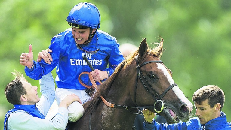 William Buick is all smiles after his Coral-Eclipse win on Hawkbill last season