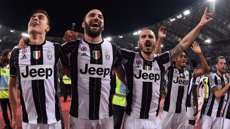 Juventus celebrate winning the Coppa Italia