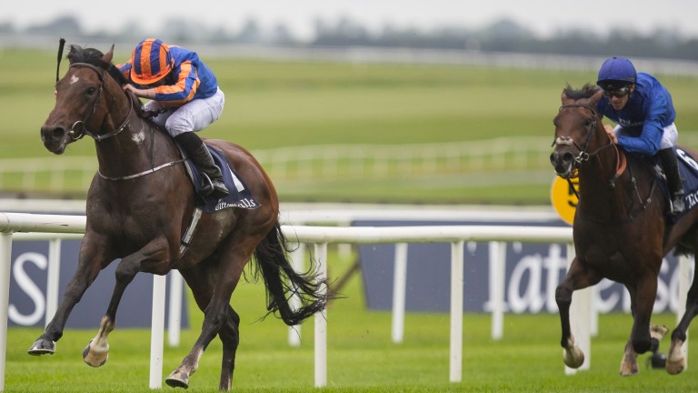 Churchill and Ryan Moore (left) win the Irish 2,000 Guineas from Thunder Snow