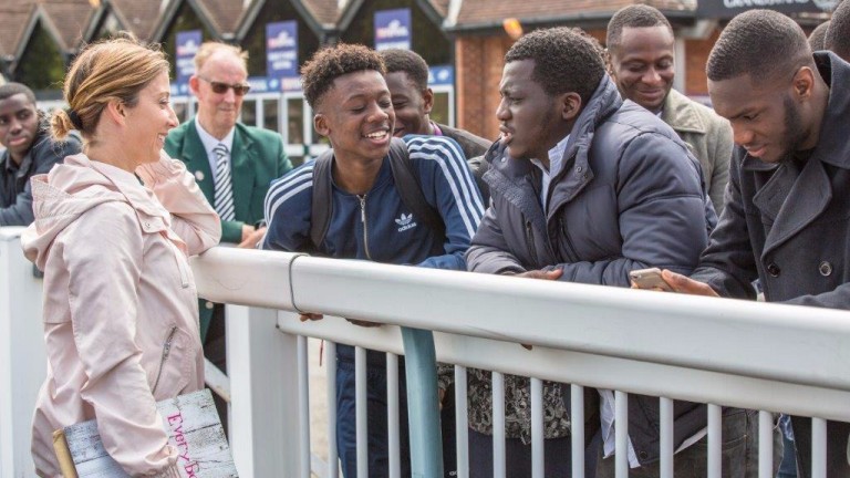 Hayley Turner launches a new initiative at Lingfield Park to open up racing as a career to more young people under the #TakeTheReins programme with charity partners Active Communities Network