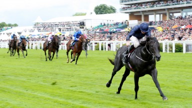 ASCOT, ENGLAND - JUNE 14: Caravaggio ridden by Ryan Moore wins The Coventry Stakes run during Day One of Royal Ascot at Ascot Racecourse on June 14, 2016 in Ascot, England. (Photo by Julian Herbert/Getty Images)