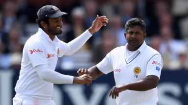 Rangana Herath (right) will captain Sri Lanka at their Galle fortress