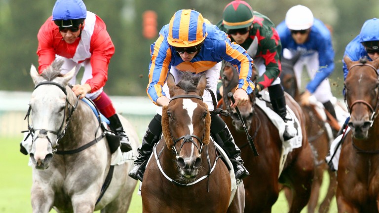 Roly Poly and Ryan Moore en route to Group 1 victory in the Prix Rothschild at the end of July