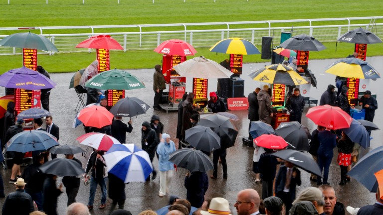 Rain and more rain: clerk of the course Seamus Buckley says it was the bleakest day he could recall