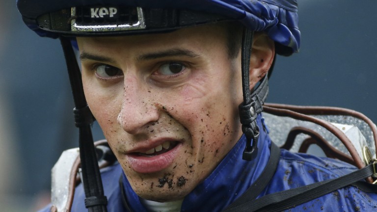 Goodwood: William Buick looks less than impressed with the weather