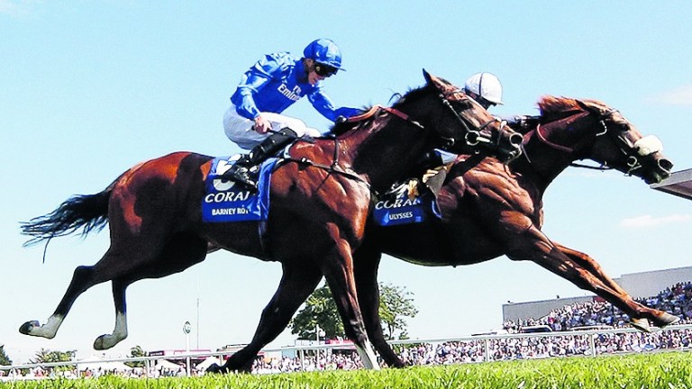 Ulysses (far side) beats Barney Roy in the Coral-Eclipse at Sandown