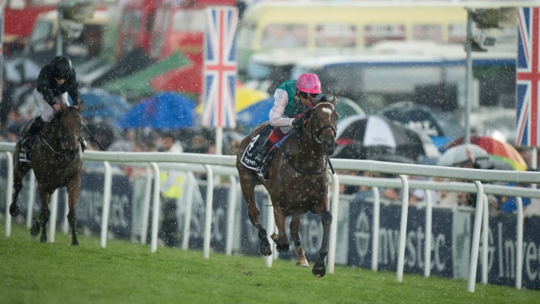 The rain lashes home but Enable, under grey skies at Epsom, routs her rivals in the Oaks