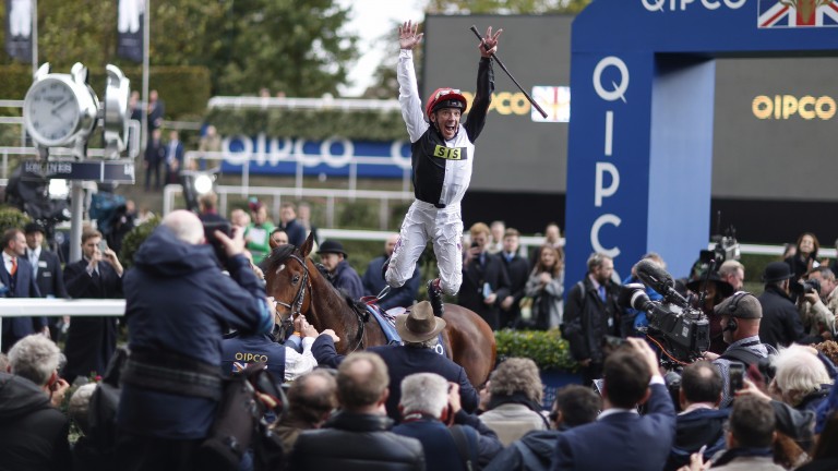 Dettori is walking on air at his beloved Ascot as spectators hail him in the winner's enclosure