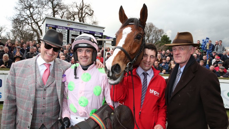 Ricci with jockey Ruby Walsh, groom John Codd and trainer Willie Mullins after Faugheen's victory in last year's Irish Champion Hurdle