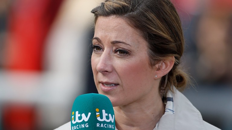 Hayley Turner in her ITV role, which has come into conflict with her jockey commitments