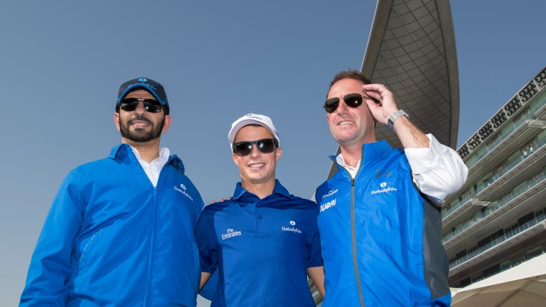 Saeed Bin Suroor (left), William Buick (centre) and Charlie Appleby are back for more on Dubai World Cup night