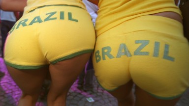 Brazil fans shake their stuff
