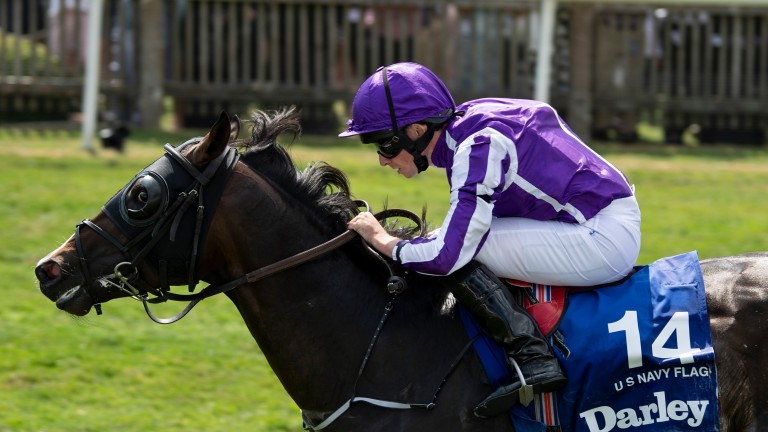 US Navy Flag wins the Darley July Cup after being dropped back from a mile