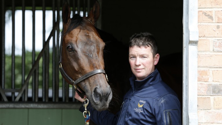 David Griffiths at home with stable star Take Cover