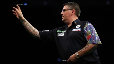 Gary Anderson takes on Michael Unterbuchner in Wolverhampton