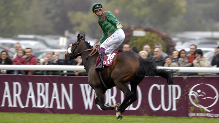 Christophe Soumillon can afford to look over his shoulder as Zarkava wins the 2008 Arc