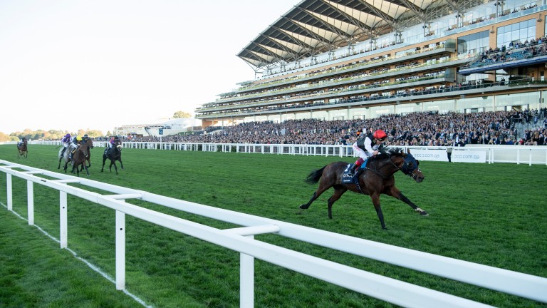 Cracksman and Frankie Dettori pull clear in the Champion Stakes