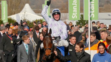 Richie McLernon and Holywell return to the winners' enclosure after victory at the 2014 Cheltenham Festival