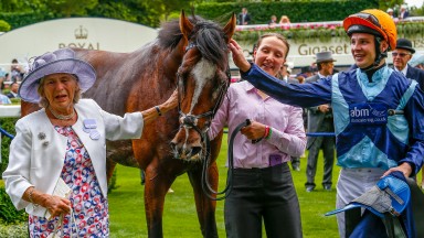 Accidental Agent - Charles Bishop with winning Owner Mrs R.F. Johnson HoughtonThe Queen Anne Stakes (Group 1) (British Champions Series) Royal Ascot 19/6/2018©cranhamphoto.com