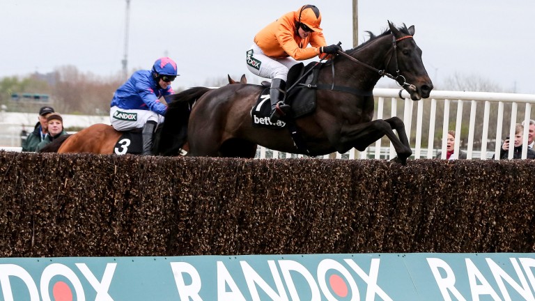 Lizzie Kelly and Tea For Two defeat Cue Card in the Betway Bowl at Aintree
