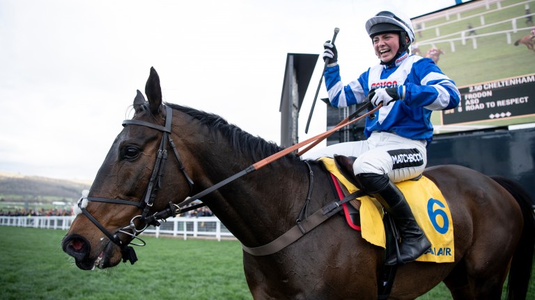 A delighted Bryony Frost after the Paul Nicholls-trained Frodon landed the Ryanair Chase on Thursday