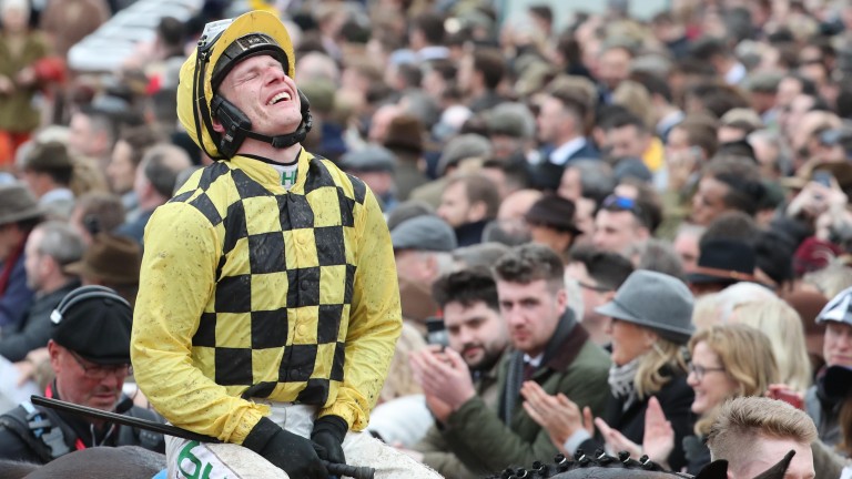 The face says it all: Paul Townend returns to Cheltenham's winner's enclosure on Al Boum Photo