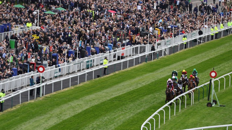 A car was reported to have driven through the security gates at Aintree on Saturday