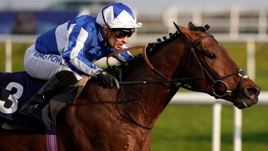 One for the boss: De Sousa scores on Bangkok at Doncaster last month in the colours of new employer King Power Racing