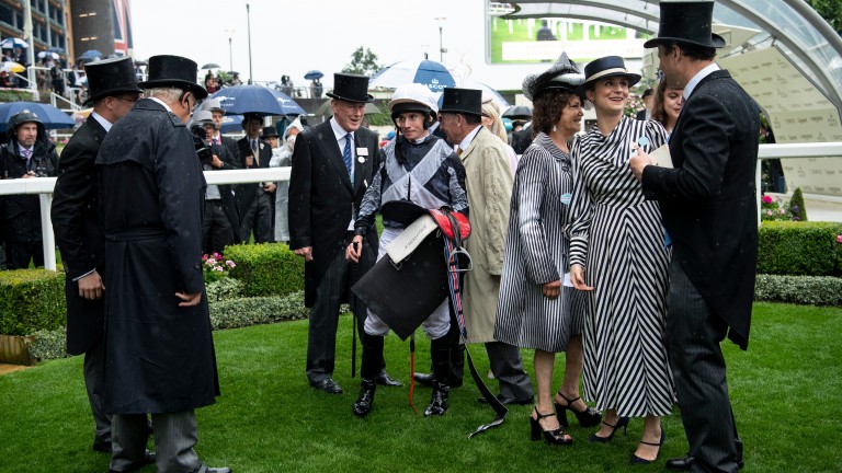 Ryan Moore and connections of Circus Maximus after victory