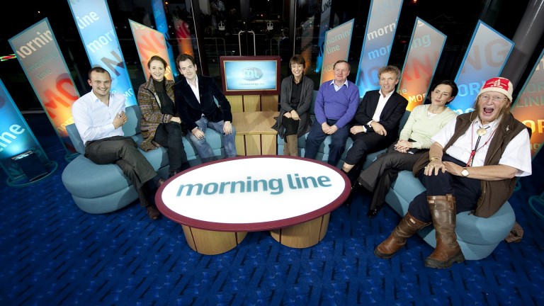 Big Mac with his co-stars, the Channel 4 Morning Line team