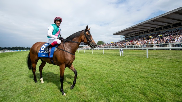 Enable: parades in front of the stands after victory in the Coral-Eclipse at Sandown