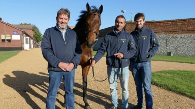 Martin Wainwright, Siraj Bahadar, Tom Wainwright with Beauty Filly as a yearling