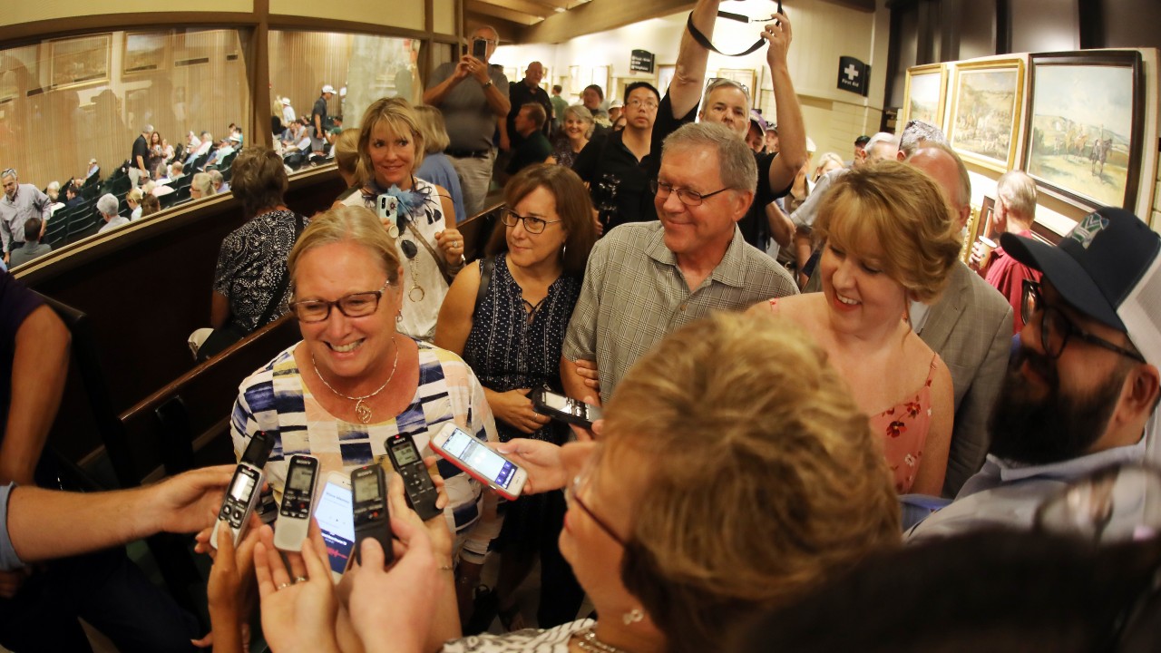 Mandy Pope repels superpowers to secure American Pharoah filly for 8.2