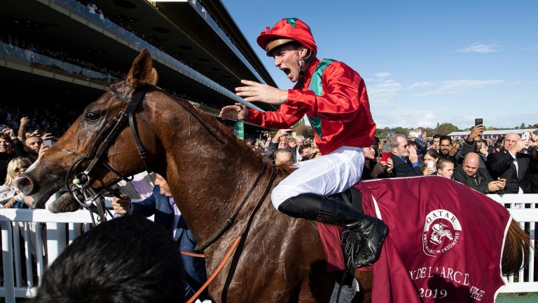 What it means to win the Arc: Pierre-Charles Boudot screams with delight after the victory of Waldgeist