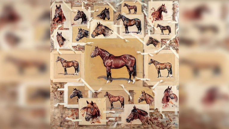 Katie O'Sullivan's portrait of Northern Dancer surrounded by his progeny