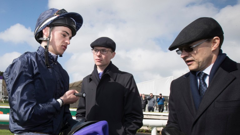 Donnacha O'Brien (pictured in his riding days, left) will be up against his father and brother in the Gallinule