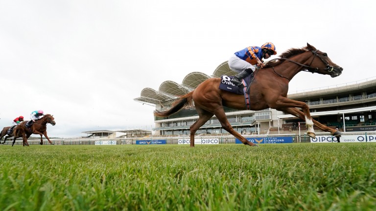 Love strides clear of her rivals under Ryan Moore to win the Qipco 1,000 Guineas