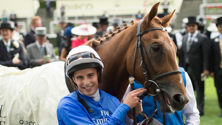 Buratino and William Buick after the 2015 Coventry Stakes at Royal Ascot