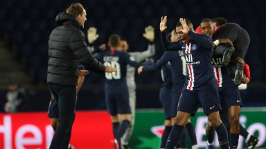 Thomas Tuchel and Paris Saint-Germain celebrate victory over Dortmund
