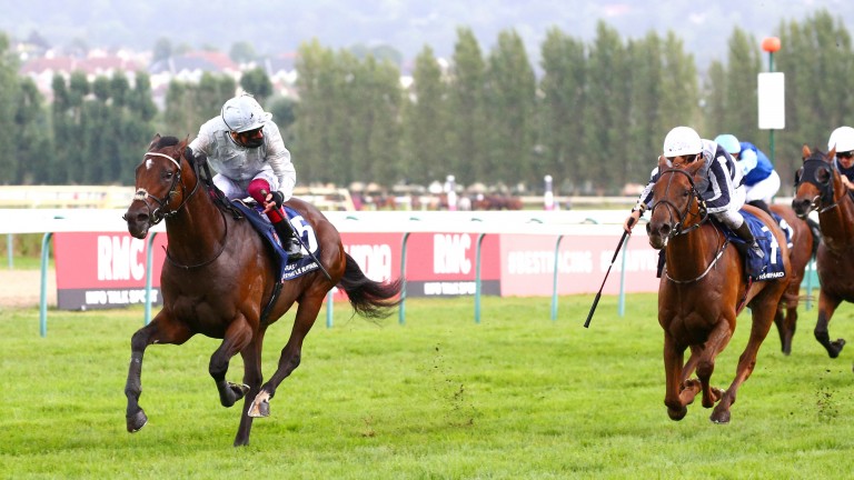Palace Pier hits the front under Frankie Dettori to land the Prix Jacques le Marois at Deauville