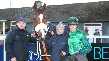 Thurles Sun 20 January 2019Ucello Conti with Gordon Elliott, Eleri Apps and Barry OâNeill after winning The Arctic Tack Stud Hunters Steeplechase Photo.carolinenorris.ie