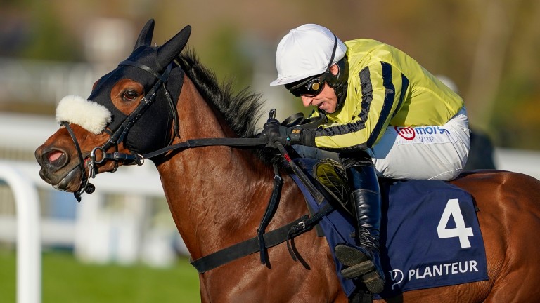 Allmankind: the son of Sea The Moon made it two from two over fences at Sandown for Bill and Tim Gredley