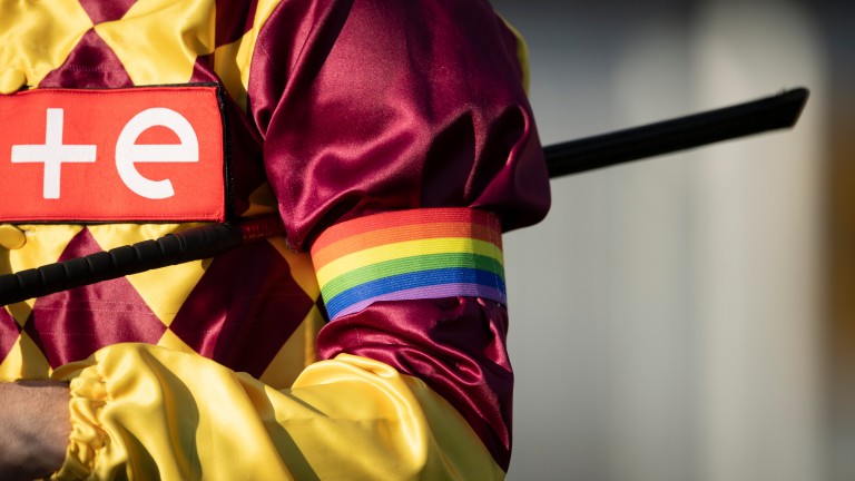 Jockeys will be encouraged to wear rainbow armbands as part of a series of events at race meetings on Saturday