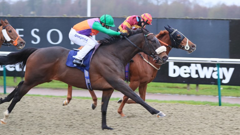 Royal Birth (nearest) strikes under Marco Ghiani at Lingfield