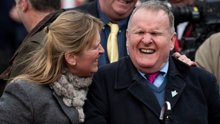 Andrew Gemmell and Emma Lavelle after Paisley Park's emotional 2019 Stayers' Hurdle