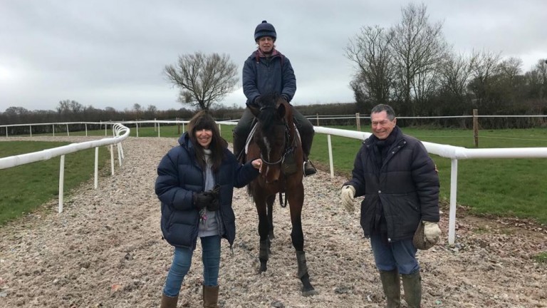 Geoffrey and Lesley-Anne Golbey with their three-year-old Paco Boy gelding, known as Pancho