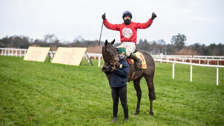 A Plus Tard after victory in the Grade 1 Savills Chase