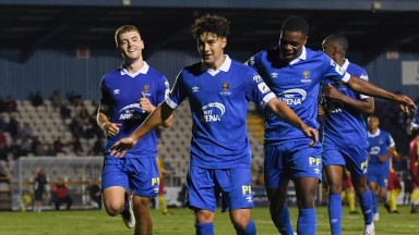 Phoenix Patterson celebrates during Waterford's FAI Cup win over Kilnamanagh