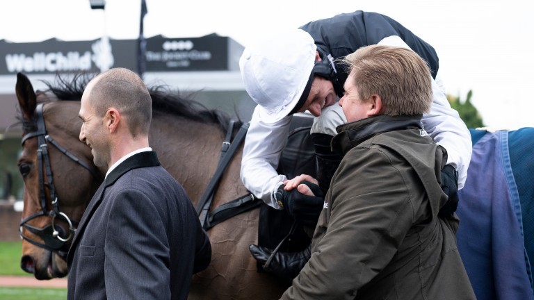 The Skelton brothers share a moment as West Cork returns to the winner's enclosure